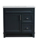 Bellaterra Home Terni 37" 1-Door 2-Drawer Dark Gray Freestanding Vanity Set - Luxe Vanity & Tub