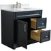 Bellaterra Home Terni 37" 1-Door 2-Drawer Dark Gray Freestanding Vanity Set - Luxe Vanity & Tub