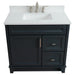 Bellaterra Home Terni 37" 1-Door 2-Drawer Dark Gray Freestanding Vanity Set - Luxe Vanity & Tub