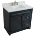 Bellaterra Home Terni 37" 1-Door 2-Drawer Dark Gray Freestanding Vanity Set - Luxe Vanity & Tub