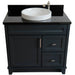 Bellaterra Home Terni 37" 1-Door 2-Drawer Dark Gray Freestanding Vanity Set - Luxe Vanity & Tub