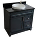 Bellaterra Home Terni 37" 1-Door 2-Drawer Dark Gray Freestanding Vanity Set - Luxe Vanity & Tub