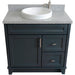 Bellaterra Home Terni 37" 1-Door 2-Drawer Dark Gray Freestanding Vanity Set - Luxe Vanity & Tub