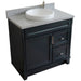 Bellaterra Home Terni 37" 1-Door 2-Drawer Dark Gray Freestanding Vanity Set - Luxe Vanity & Tub