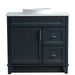 Bellaterra Home Terni 37" 1-Door 2-Drawer Dark Gray Freestanding Vanity Set - Luxe Vanity & Tub