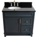 Bellaterra Home Terni 37" 1-Door 2-Drawer Dark Gray Freestanding Vanity Set - Luxe Vanity & Tub