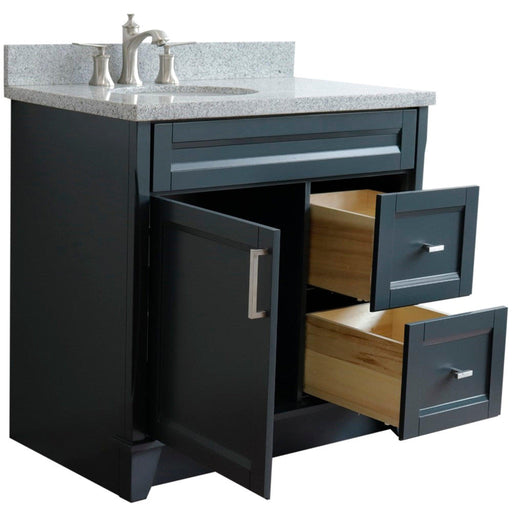 Bellaterra Home Terni 37" 1-Door 2-Drawer Dark Gray Freestanding Vanity Set - Luxe Vanity & Tub