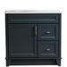 Bellaterra Home Terni 37" 1-Door 2-Drawer Dark Gray Freestanding Vanity Set - Luxe Vanity & Tub