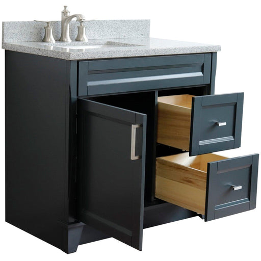 Bellaterra Home Terni 37" 1-Door 2-Drawer Dark Gray Freestanding Vanity Set - Luxe Vanity & Tub