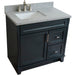 Bellaterra Home Terni 37" 1-Door 2-Drawer Dark Gray Freestanding Vanity Set - Luxe Vanity & Tub