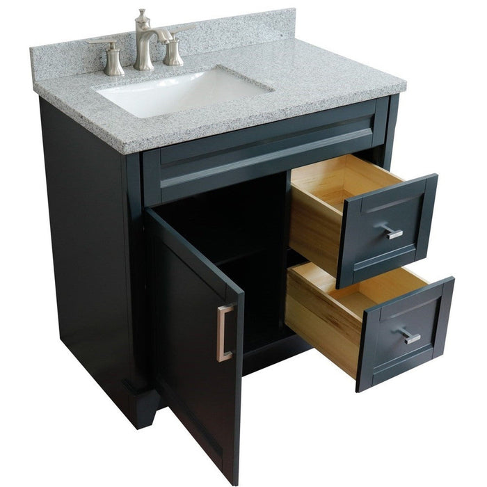 Bellaterra Home Terni 37" 1-Door 2-Drawer Dark Gray Freestanding Vanity Set - Luxe Vanity & Tub