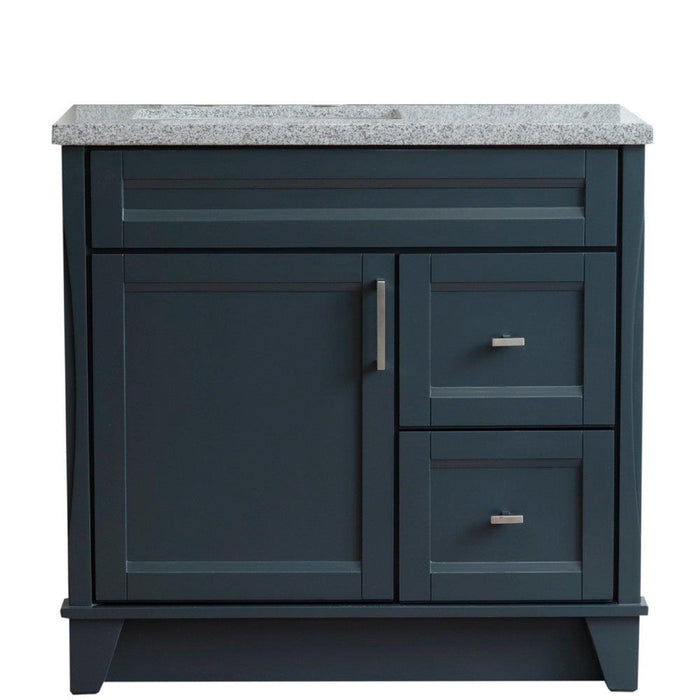 Bellaterra Home Terni 37" 1-Door 2-Drawer Dark Gray Freestanding Vanity Set - Luxe Vanity & Tub