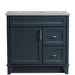 Bellaterra Home Terni 37" 1-Door 2-Drawer Dark Gray Freestanding Vanity Set - Luxe Vanity & Tub