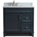 Bellaterra Home Terni 37" 1-Door 2-Drawer Dark Gray Freestanding Vanity Set - Luxe Vanity & Tub