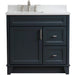 Bellaterra Home Terni 37" 1-Door 2-Drawer Dark Gray Freestanding Vanity Set - Luxe Vanity & Tub