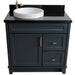 Bellaterra Home Terni 37" 1-Door 2-Drawer Dark Gray Freestanding Vanity Set - Luxe Vanity & Tub