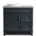 Bellaterra Home Terni 37" 1-Door 2-Drawer Dark Gray Freestanding Vanity Set - Luxe Vanity & Tub