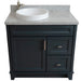 Bellaterra Home Terni 37" 1-Door 2-Drawer Dark Gray Freestanding Vanity Set - Luxe Vanity & Tub