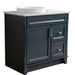 Bellaterra Home Terni 37" 1-Door 2-Drawer Dark Gray Freestanding Vanity Set - Luxe Vanity & Tub