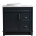 Bellaterra Home Terni 37" 1-Door 2-Drawer Dark Gray Freestanding Vanity Set - Luxe Vanity & Tub