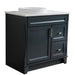 Bellaterra Home Terni 37" 1-Door 2-Drawer Dark Gray Freestanding Vanity Set - Luxe Vanity & Tub