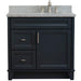 Bellaterra Home Terni 37" 1-Door 2-Drawer Dark Gray Freestanding Vanity Set - Luxe Vanity & Tub