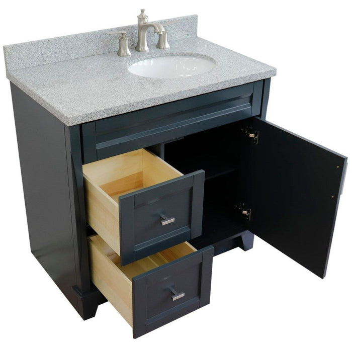 Bellaterra Home Terni 37" 1-Door 2-Drawer Dark Gray Freestanding Vanity Set - Luxe Vanity & Tub