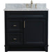 Bellaterra Home Terni 37" 1-Door 2-Drawer Dark Gray Freestanding Vanity Set - Luxe Vanity & Tub