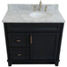 Bellaterra Home Terni 37" 1-Door 2-Drawer Dark Gray Freestanding Vanity Set - Luxe Vanity & Tub