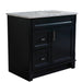 Bellaterra Home Terni 37" 1-Door 2-Drawer Dark Gray Freestanding Vanity Set - Luxe Vanity & Tub