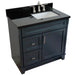 Bellaterra Home Terni 37" 1-Door 2-Drawer Dark Gray Freestanding Vanity Set - Luxe Vanity & Tub