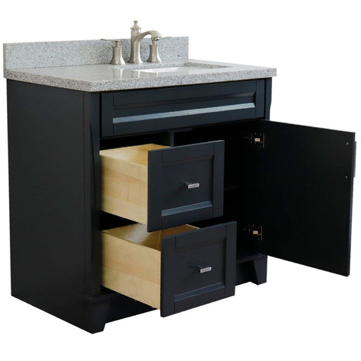 Bellaterra Home Terni 37" 1-Door 2-Drawer Dark Gray Freestanding Vanity Set - Luxe Vanity & Tub