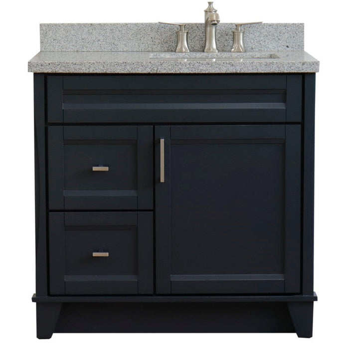 Bellaterra Home Terni 37" 1-Door 2-Drawer Dark Gray Freestanding Vanity Set - Luxe Vanity & Tub