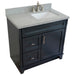 Bellaterra Home Terni 37" 1-Door 2-Drawer Dark Gray Freestanding Vanity Set - Luxe Vanity & Tub