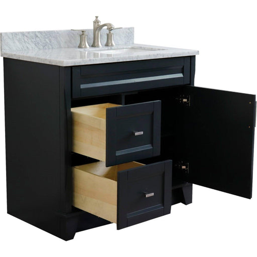 Bellaterra Home Terni 37" 1-Door 2-Drawer Dark Gray Freestanding Vanity Set - Luxe Vanity & Tub