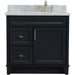 Bellaterra Home Terni 37" 1-Door 2-Drawer Dark Gray Freestanding Vanity Set - Luxe Vanity & Tub