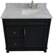 Bellaterra Home Terni 37" 1-Door 2-Drawer Dark Gray Freestanding Vanity Set - Luxe Vanity & Tub