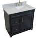 Bellaterra Home Terni 37" 1-Door 2-Drawer Dark Gray Freestanding Vanity Set - Luxe Vanity & Tub