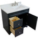 Bellaterra Home Terni 37" 1-Door 2-Drawer Dark Gray Freestanding Vanity Set - Luxe Vanity & Tub