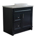 Bellaterra Home Terni 37" 1-Door 2-Drawer Dark Gray Freestanding Vanity Set - Luxe Vanity & Tub