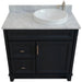 Bellaterra Home Terni 37" 1-Door 2-Drawer Dark Gray Freestanding Vanity Set - Luxe Vanity & Tub