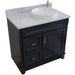 Bellaterra Home Terni 37" 1-Door 2-Drawer Dark Gray Freestanding Vanity Set - Luxe Vanity & Tub