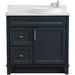 Bellaterra Home Terni 37" 1-Door 2-Drawer Dark Gray Freestanding Vanity Set - Luxe Vanity & Tub