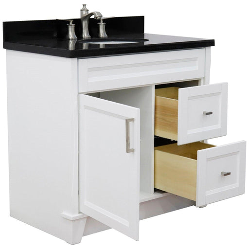 Bellaterra Home Terni 37" 1-Door 2-Drawer White Freestanding Vanity Set - Luxe Vanity & Tub