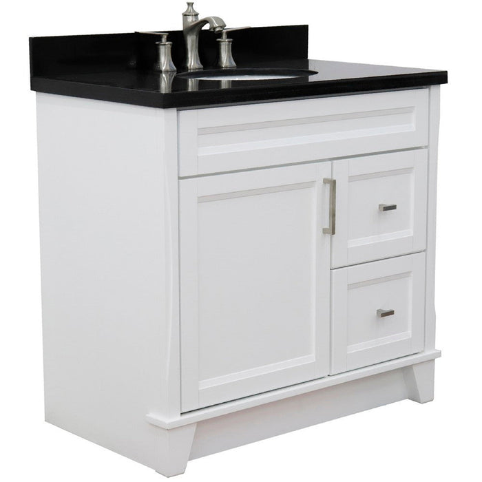 Bellaterra Home Terni 37" 1-Door 2-Drawer White Freestanding Vanity Set - Luxe Vanity & Tub