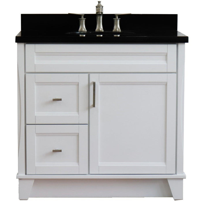 Bellaterra Home Terni 37" 1-Door 2-Drawer White Freestanding Vanity Set - Luxe Vanity & Tub