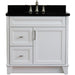 Bellaterra Home Terni 37" 1-Door 2-Drawer White Freestanding Vanity Set - Luxe Vanity & Tub