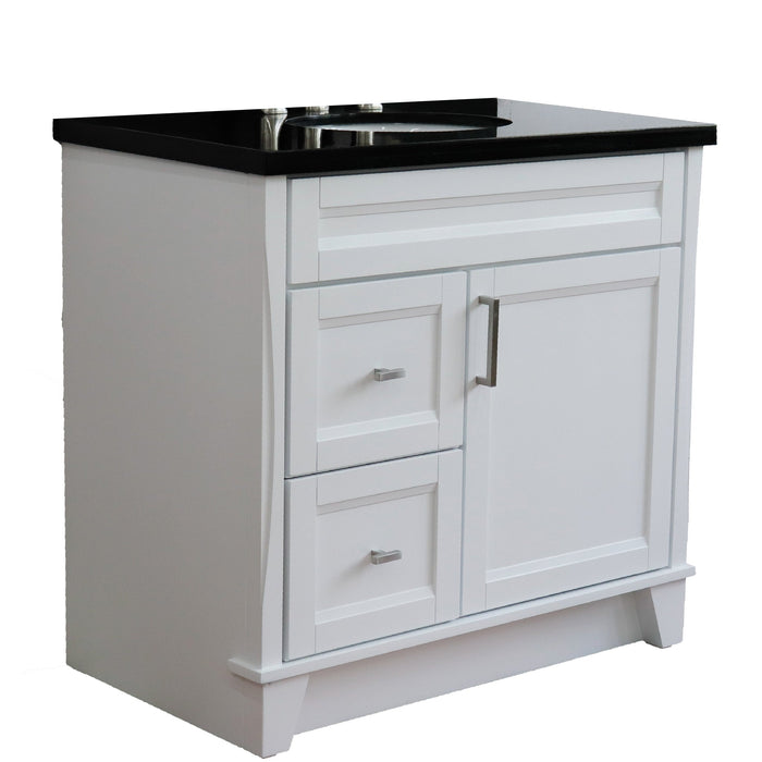 Bellaterra Home Terni 37" 1-Door 2-Drawer White Freestanding Vanity Set - Luxe Vanity & Tub