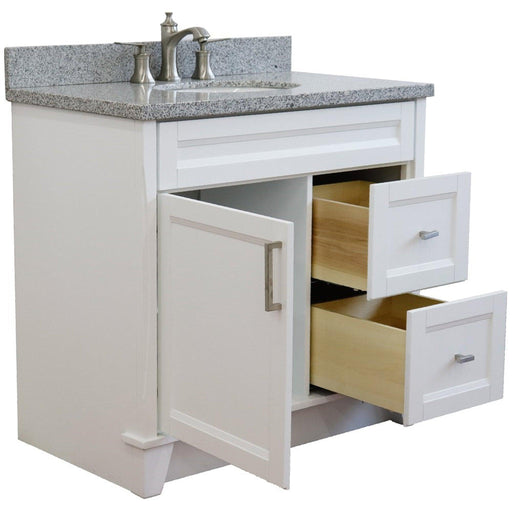 Bellaterra Home Terni 37" 1-Door 2-Drawer White Freestanding Vanity Set - Luxe Vanity & Tub