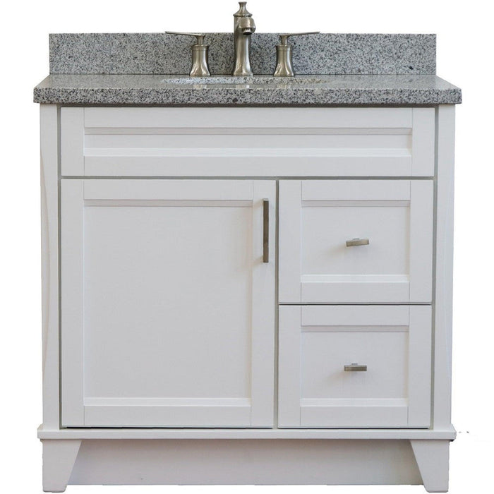 Bellaterra Home Terni 37" 1-Door 2-Drawer White Freestanding Vanity Set - Luxe Vanity & Tub